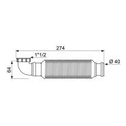 Siphon universel tout-en-un déporté 2bacs, 30721380 WIRQUIN