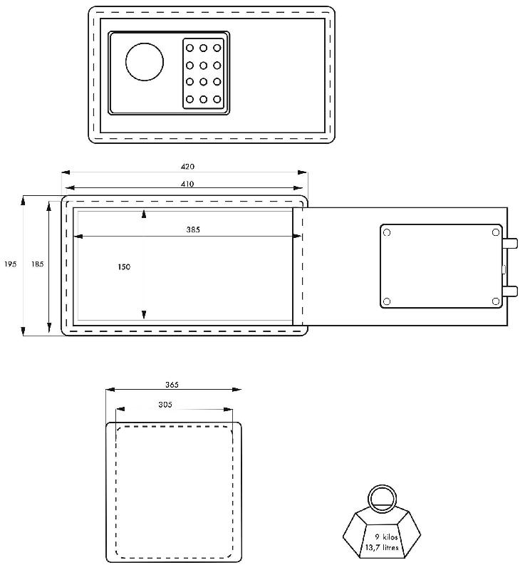 Coffre-fort Jvd Coffre-fort Electronique Blanc Compact Verrouillage Par Code  