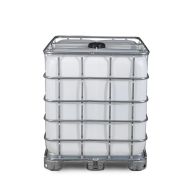 Cuve IBC produits dangereux, patins en acier, 1000 litres