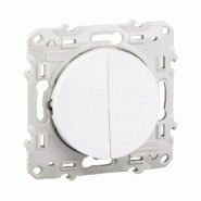 Interrupteur Bipolaire Borne Repiquage Neutre 16ax 250v Mosaic 2 Mod Blanc