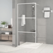 Paroi de douche MACAO sans seuil 142-155 cm blanc transparent avec partie  fixe gauche KINEDO PA649BTNEG - KINEDO - PA649BTNEG